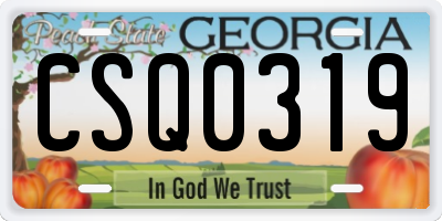 GA license plate CSQ0319
