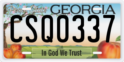 GA license plate CSQ0337