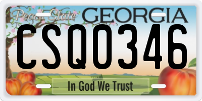 GA license plate CSQ0346