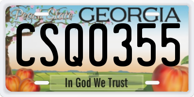 GA license plate CSQ0355