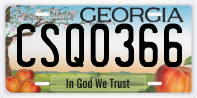 GA license plate CSQ0366
