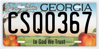 GA license plate CSQ0367