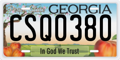 GA license plate CSQ0380