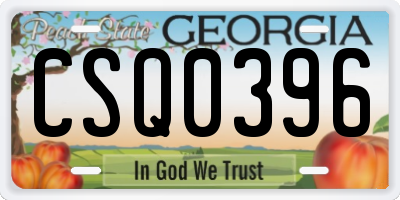 GA license plate CSQ0396