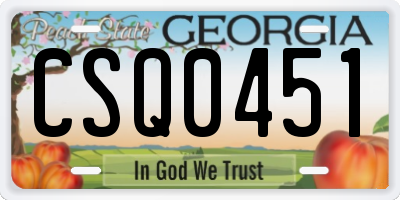 GA license plate CSQ0451