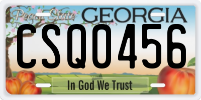 GA license plate CSQ0456