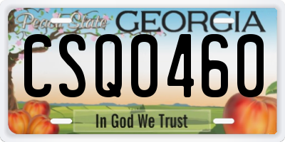 GA license plate CSQ0460