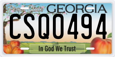 GA license plate CSQ0494