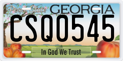 GA license plate CSQ0545
