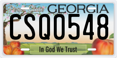GA license plate CSQ0548
