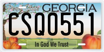 GA license plate CSQ0551
