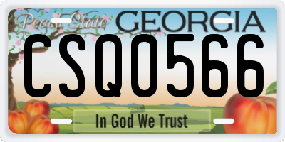 GA license plate CSQ0566