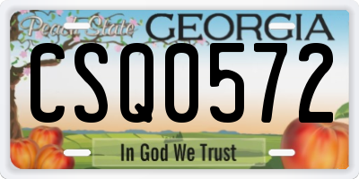 GA license plate CSQ0572