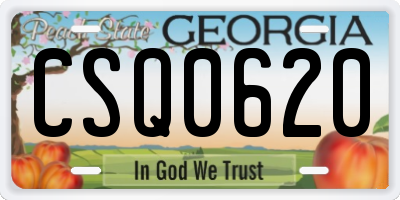 GA license plate CSQ0620