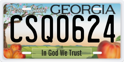 GA license plate CSQ0624