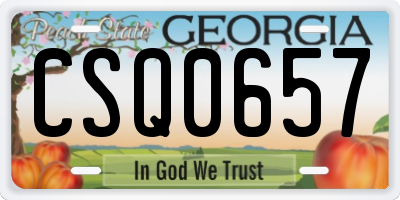 GA license plate CSQ0657