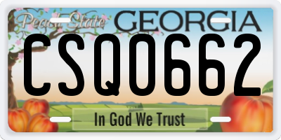 GA license plate CSQ0662