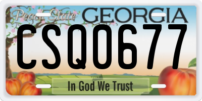 GA license plate CSQ0677