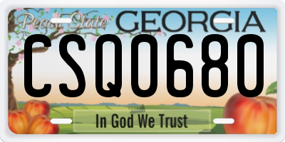 GA license plate CSQ0680