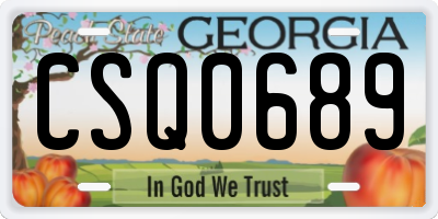 GA license plate CSQ0689