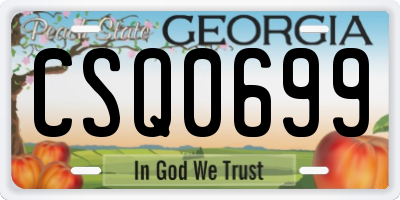 GA license plate CSQ0699