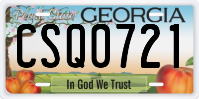 GA license plate CSQ0721