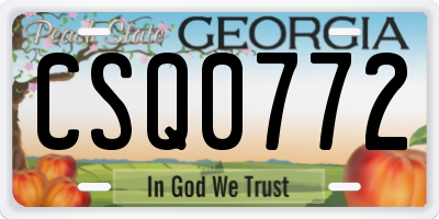 GA license plate CSQ0772