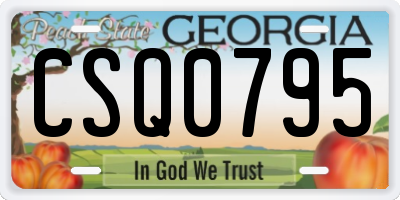 GA license plate CSQ0795