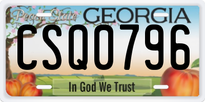 GA license plate CSQ0796