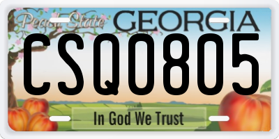 GA license plate CSQ0805