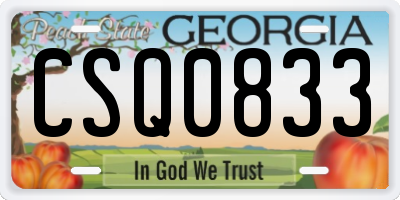 GA license plate CSQ0833