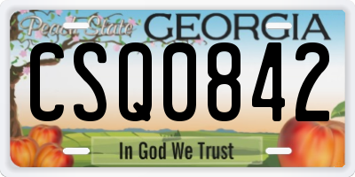 GA license plate CSQ0842