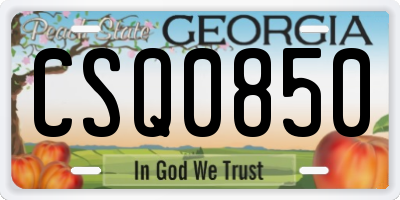 GA license plate CSQ0850
