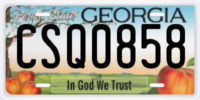 GA license plate CSQ0858