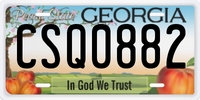 GA license plate CSQ0882