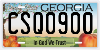 GA license plate CSQ0900