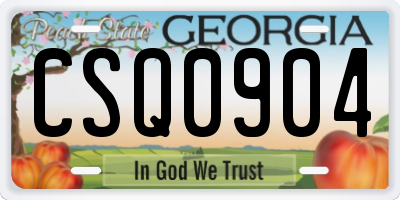 GA license plate CSQ0904