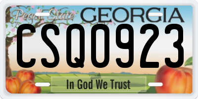 GA license plate CSQ0923