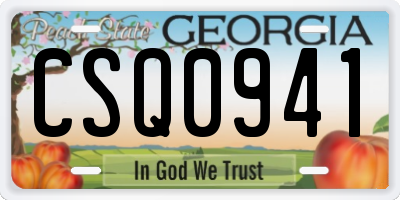 GA license plate CSQ0941