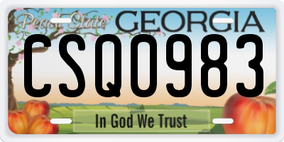 GA license plate CSQ0983