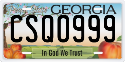 GA license plate CSQ0999