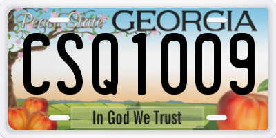GA license plate CSQ1009