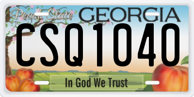 GA license plate CSQ1040