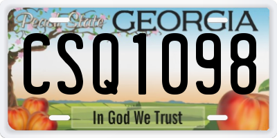 GA license plate CSQ1098