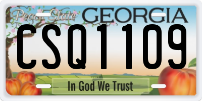 GA license plate CSQ1109