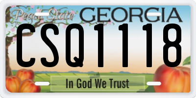 GA license plate CSQ1118