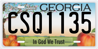 GA license plate CSQ1135