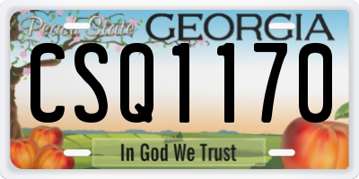 GA license plate CSQ1170