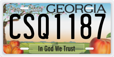 GA license plate CSQ1187