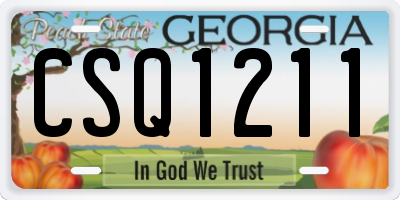 GA license plate CSQ1211